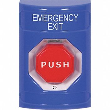 SAFETY TECHNOLOGY INTERNATIONAL Emergency Exit Push Button Blue SPDT, 52CG12