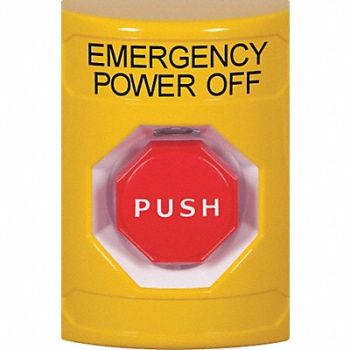 SAFETY TECHNOLOGY INTERNATIONAL Emergency Power Off Push Button Painted, 52CG17