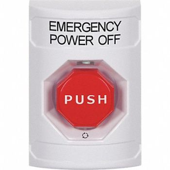 SAFETY TECHNOLOGY INTERNATIONAL Emergency Power Off Push Button 3-1/4 W, 52CG24