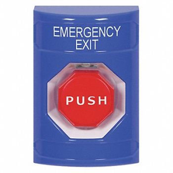 SAFETY TECHNOLOGY INTERNATIONAL Emergency Exit Push Button Blue Color, 52CG54