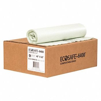 ECOSAFE-6400 Trash Bag 64 gal Green PK60, 52CG82