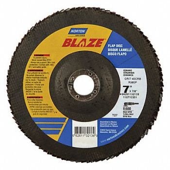 NORTON J5409 Flap Disc Coarse 40 Grit 7 dia., 52CH39