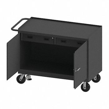 DURHAM MFG Mobile Cabinet Bench Steel 48 W 24 D, 52CK85