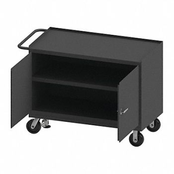 DURHAM MFG Mobile Cabinet Bench Steel 48 W 24 D, 52CK88