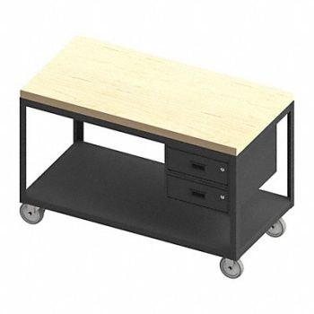 DURHAM MFG Mobile Wrkbnch Butcher Block 60 W 30 D, 52CL07