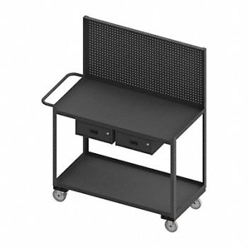 WESTWARD Mobile Wrkstion Steel 48 L 24 W 2 Shelf, 52CL12