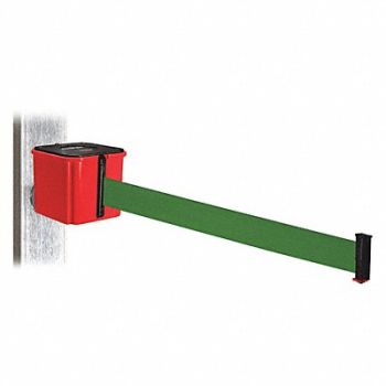 RETRACTA-BELT Belt Barrier 4-1/4 H Green Belt, 52CY64