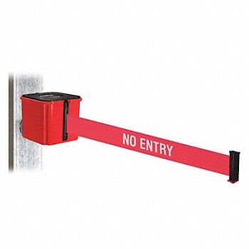 RETRACTA-BELT Belt Barrier Red/White Text Belt 4-1/4 H, 52CX34