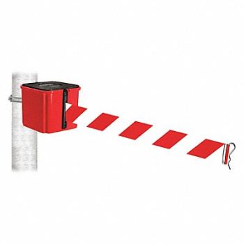 RETRACTA-BELT Belt Barrier 4 H Red/White Striped Belt, 52CY75