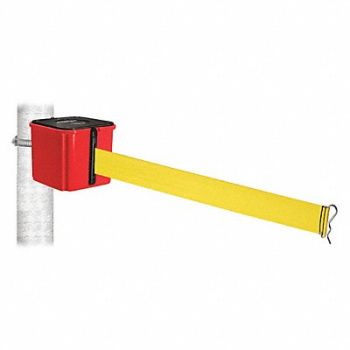 RETRACTA-BELT Belt Barrier No Belt Msg. 4 H Yllw Belt, 52CY78