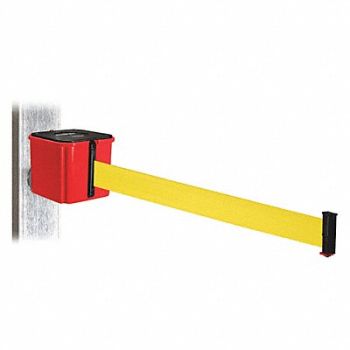 RETRACTA-BELT Belt Barrier 4-1/4 H Yellow Belt, 52CY31