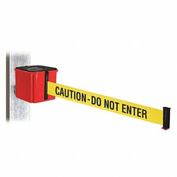 RETRACTA-BELT Belt Barrier Powder Coated 4-1/4 H Red, 52CX64