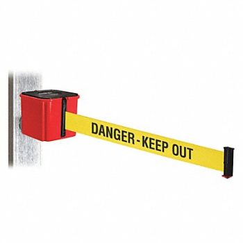 RETRACTA-BELT Belt Barrier 4-1/4 H Danger Keep Out, 52CY55