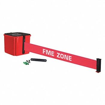 RETRACTA-BELT Belt Barrier 4 H Red/White Text Belt, 52CY89