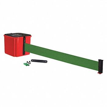 RETRACTA-BELT Belt Barrier 30 ft Belt L Green Belt, 52CZ36