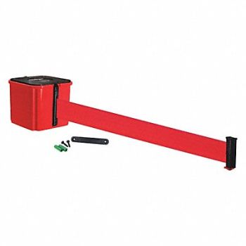 RETRACTA-BELT Belt Barrier 30 ft Belt L Red Belt, 52CZ39