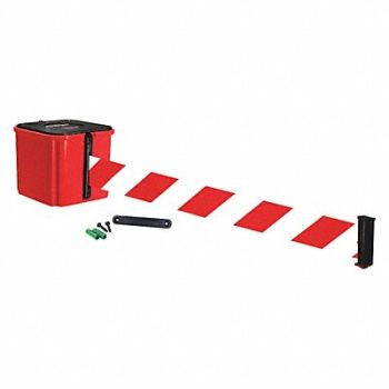RETRACTA-BELT Belt Barrier 4 H Red/White Striped Belt, 52CZ40