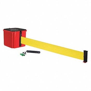 RETRACTA-BELT Belt Barrier 30 ft Belt L Yellow Belt, 52CZ41