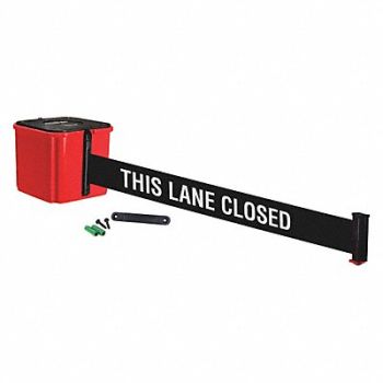 RETRACTA-BELT Belt Barrier 30ft Belt L Blk/White Text, 52CZ64
