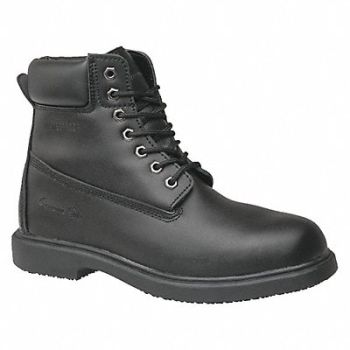 GENUINE GRIP Boots 6-1/2 EE Black Plain Womens PR, 52DH55