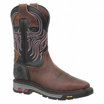 JUSTIN ORIGINAL WORKBOOTS Western Boot 14 EE Brown Steel PR, 52EF58