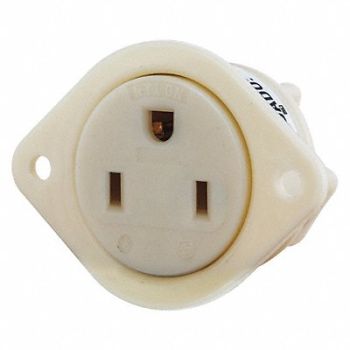 GRAINGER APPROVED Flanged Receptacle Single Outlet 3 Wires, 52HC24