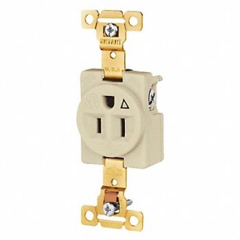 GRAINGER APPROVED Receptacle Single Outlet 15A 2 Poles, 52HC55