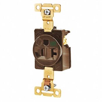 GRAINGER APPROVED Receptacle Brwn 20A 125VAC Single Outlet, 52HC67