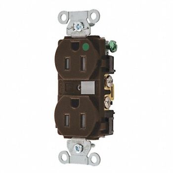 GRAINGER APPROVED Receptacle 15A 125VAC Duplex Outlet, 52HC80