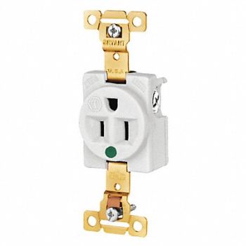 GRAINGER APPROVED Receptacle White 15A Hospital Grade, 52HC84