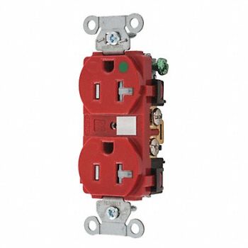GRAINGER APPROVED Receptacle Red 125VAC Tamper Resistant, 52HC87