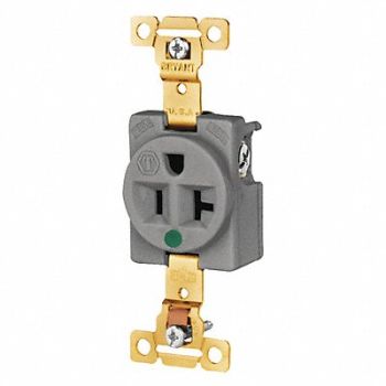 GRAINGER APPROVED Receptacle Gray Hospital Grade 125VAC, 52HC89