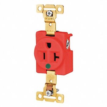 GRAINGER APPROVED Receptacle Red Hospital Grade 125VAC, 52HC90