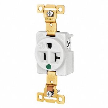 GRAINGER APPROVED Receptacle White 20A Back/Side 125VAC, 52HC91