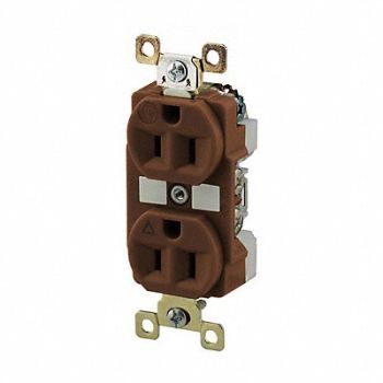 GRAINGER APPROVED Receptacle Brown 15A Isolated Ground, 52HD10