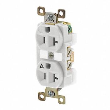 GRAINGER APPROVED Receptacle Ivory 20A Duplex Outlet Nylon, 52HD26