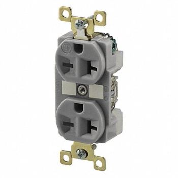 GRAINGER APPROVED Receptacle Gray 20A 6-20R NEMA Config., 52HD34