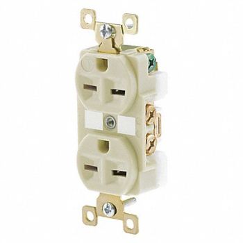 GRAINGER APPROVED Receptacle Ivory 15A 6-15R NEMA Config., 52HD37