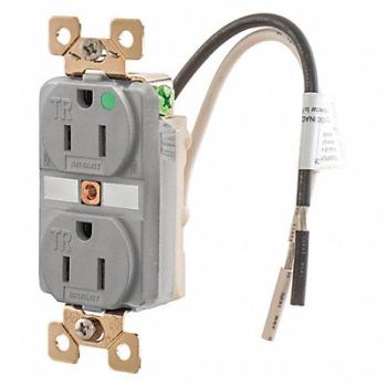 GRAINGER APPROVED Receptacle Gray 15A 5-15R NEMA Config., 52HD40