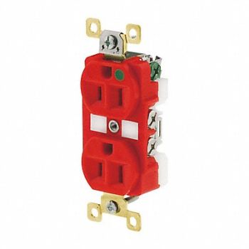 GRAINGER APPROVED Receptacle Red 15A 5-15R NEMA Config., 52HD43