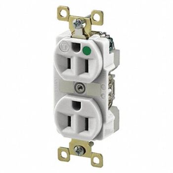 GRAINGER APPROVED Receptacle White 15A 125VAC Illuminated, 52HD47