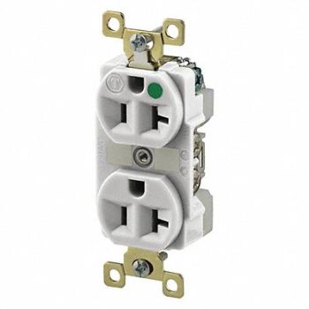 GRAINGER APPROVED Receptacle White 20A 5-20R NEMA Config., 52HD52