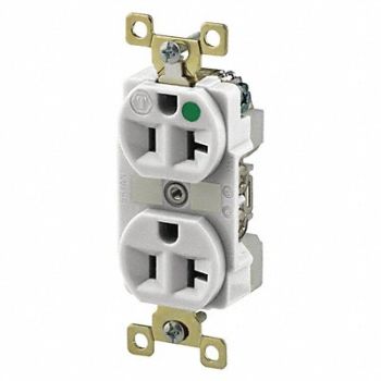GRAINGER APPROVED Receptacle White 20A 125VAC Illuminated, 52HD53