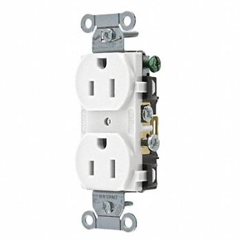 GRAINGER APPROVED Recept White 15 A 2P3W Back Side 1PK, 52HD65