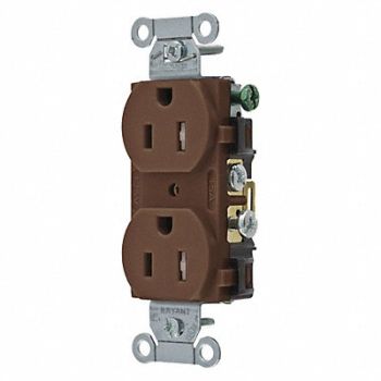 GRAINGER APPROVED Receptacle White 15A Back/Side Wnning, 52HD66