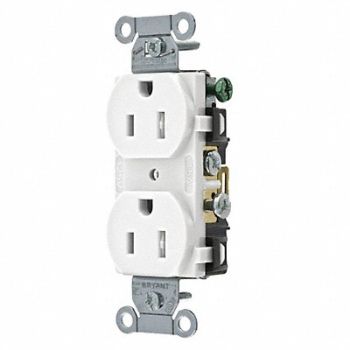 GRAINGER APPROVED Recept White 15 A 2P3W Back Side 1PK, 52HD67