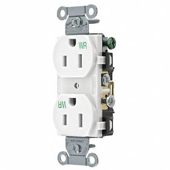 GRAINGER APPROVED Recept White 15 A 2P3W Back Side 1PK, 52HD68