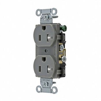 GRAINGER APPROVED Receptacle Gry 20A 3 Wires Tamper Resist, 52HD71