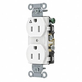 GRAINGER APPROVED Recept White 15 A 2P3W Back Side 1PK, 52HD76