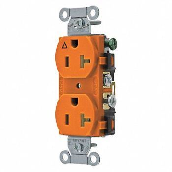 GRAINGER APPROVED Receptacle Orng 20A 3 Wires Side Winning, 52HD77